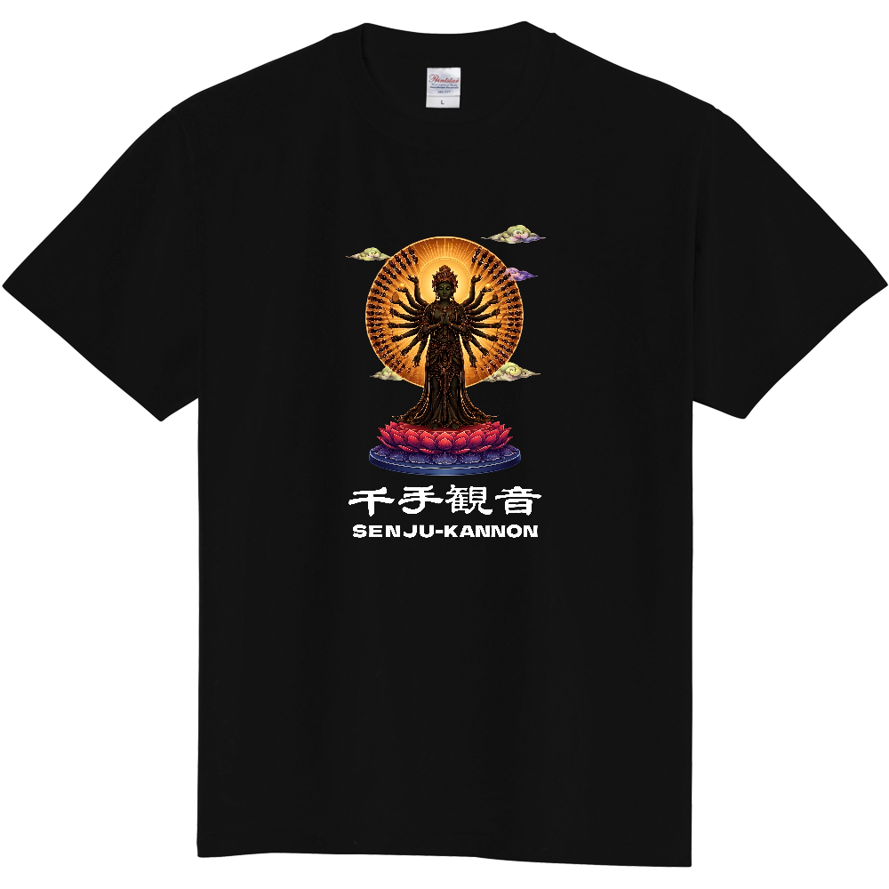 千手観音(SENJU KANNON)救済の光輪グラフィックTシャツ(両面プリントver.)