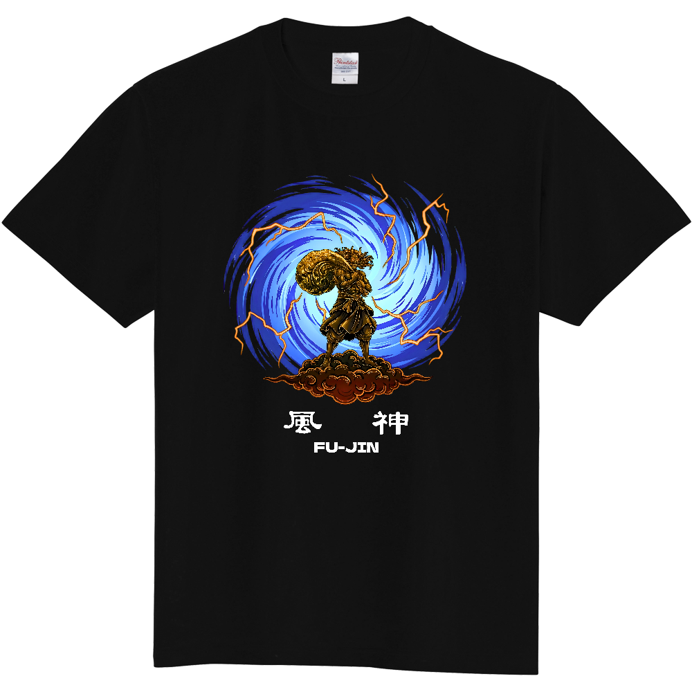 風神（FUJIN）旋風グラフィックTシャツ(両面プリントver.)
