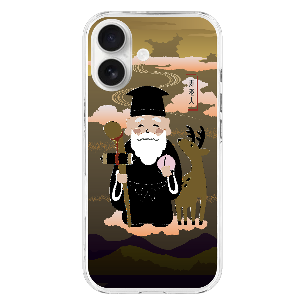 M163 絵画七福神『寿老人』 iPhone17 (透明)(ハードケース)|PLATA