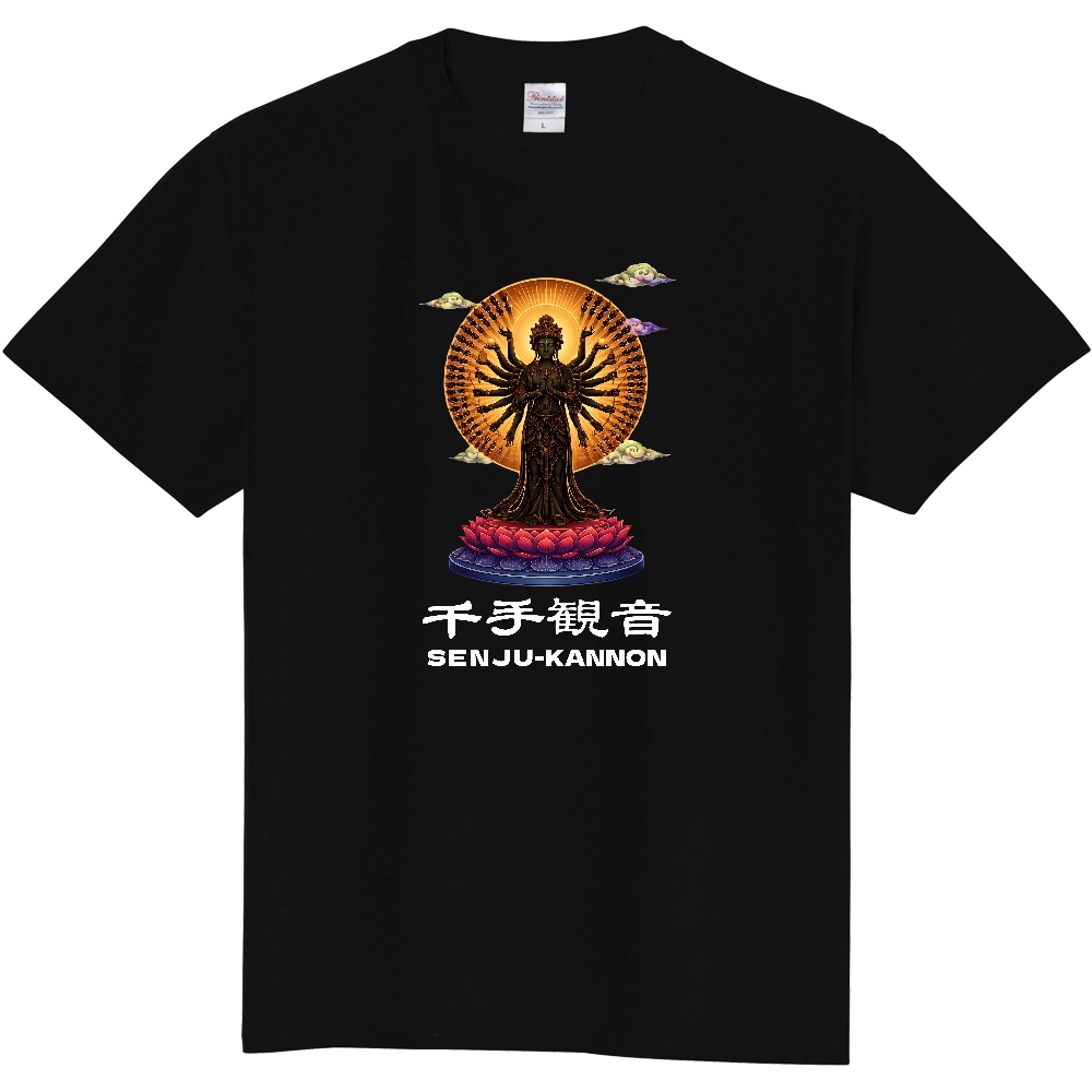 千手観音(SENJU KANNON)救済の光輪グラフィックTシャツ(前面プリントver.)