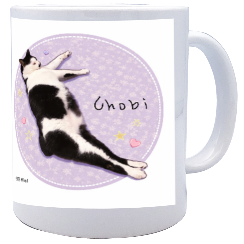 白黒猫Chobi　マグカップ（ひるね）