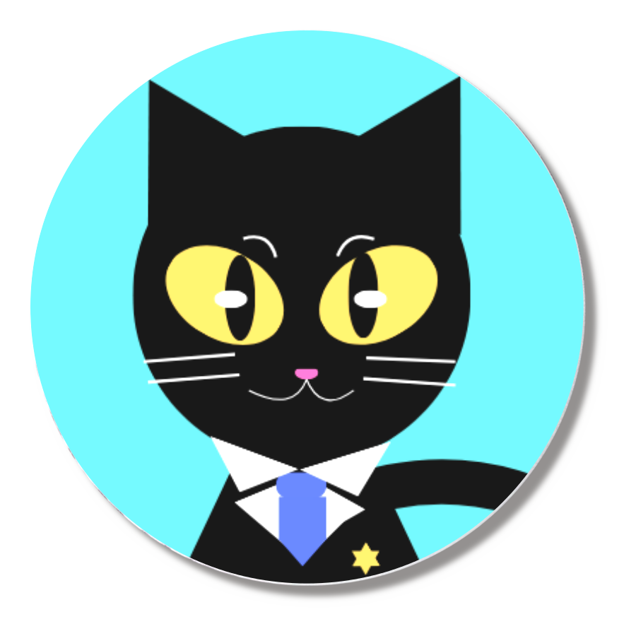 【缶バッジ (Φ44mm)】黒猫のユニティ