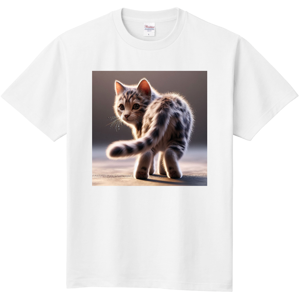 子猫の後ろ向きからのチラッTシャツ