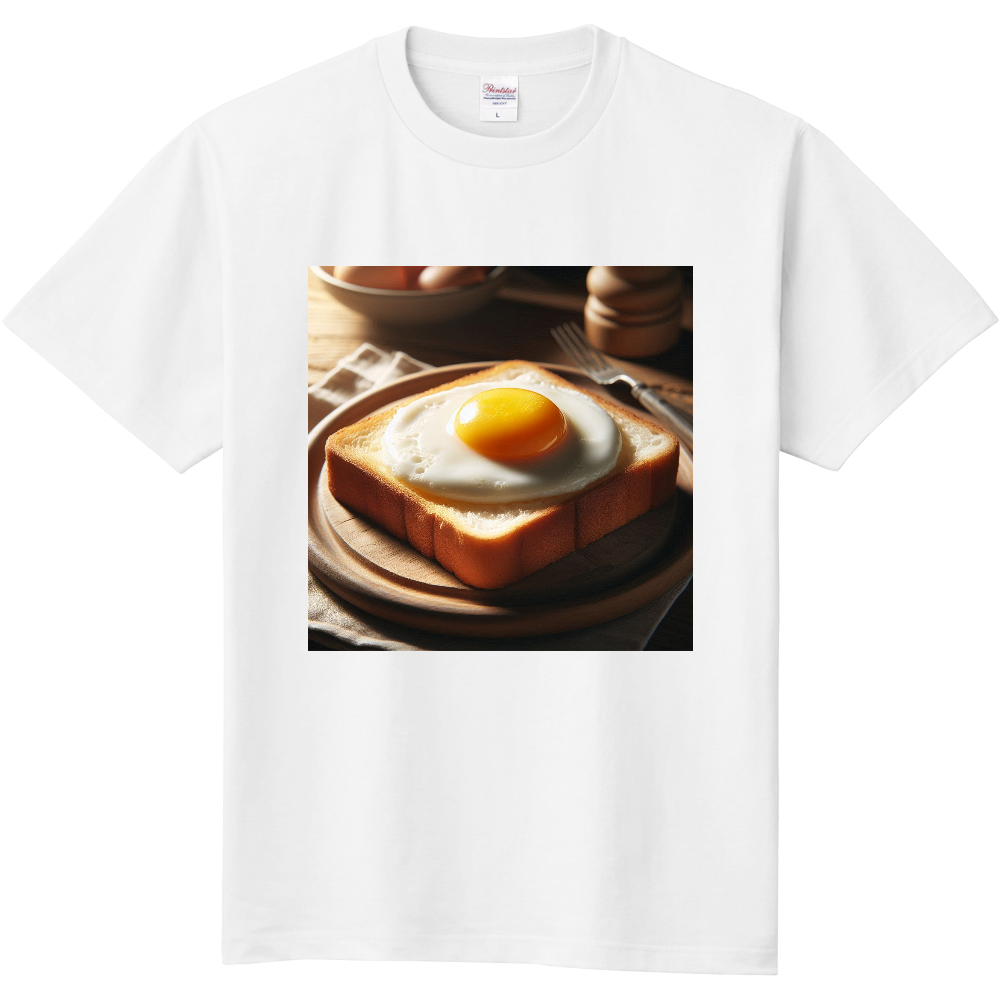 朝食　食パン目玉焼きTシャツ