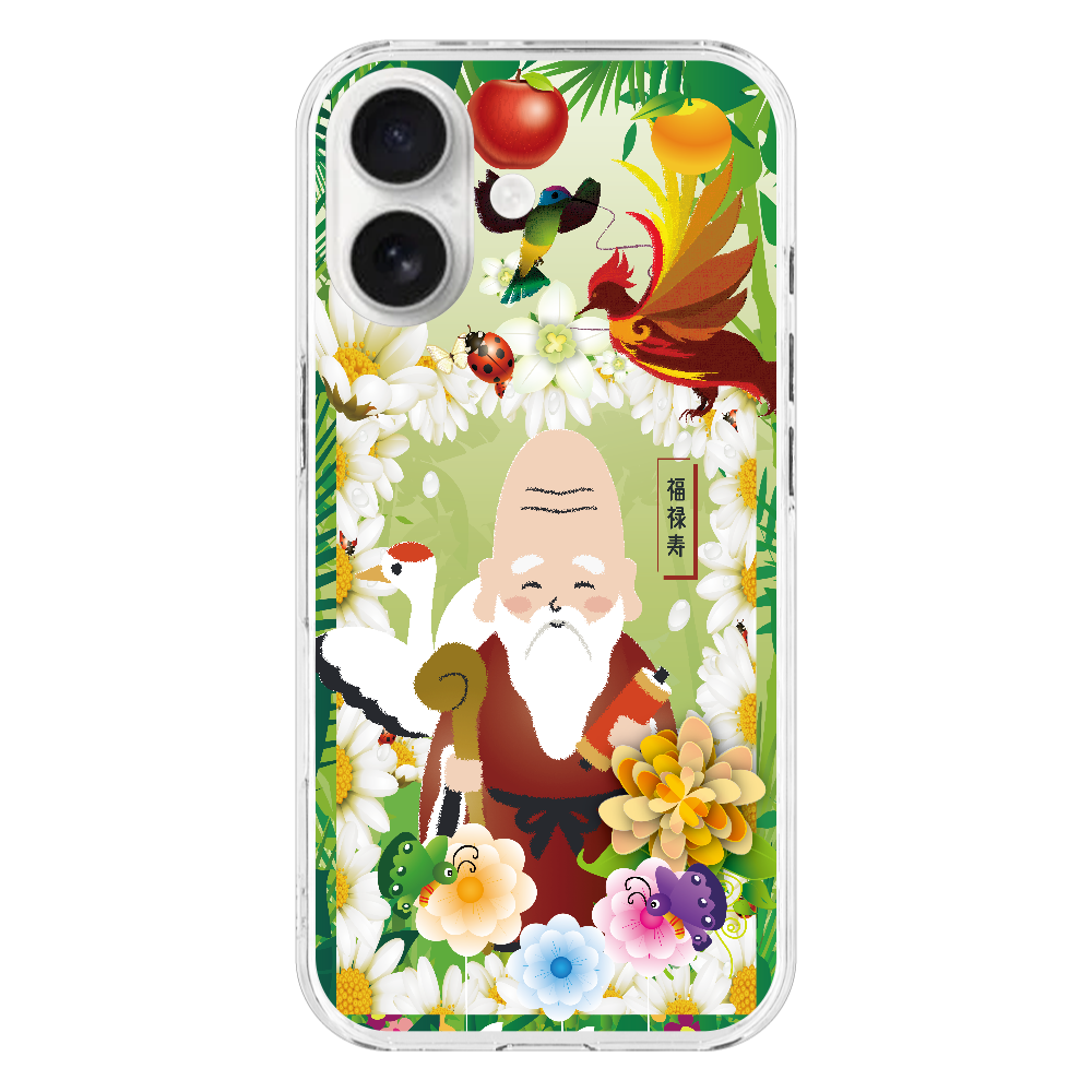 M166　絵画七福神『福禄寿』  iPhone17 (透明)(ハードケース)｜PLATA