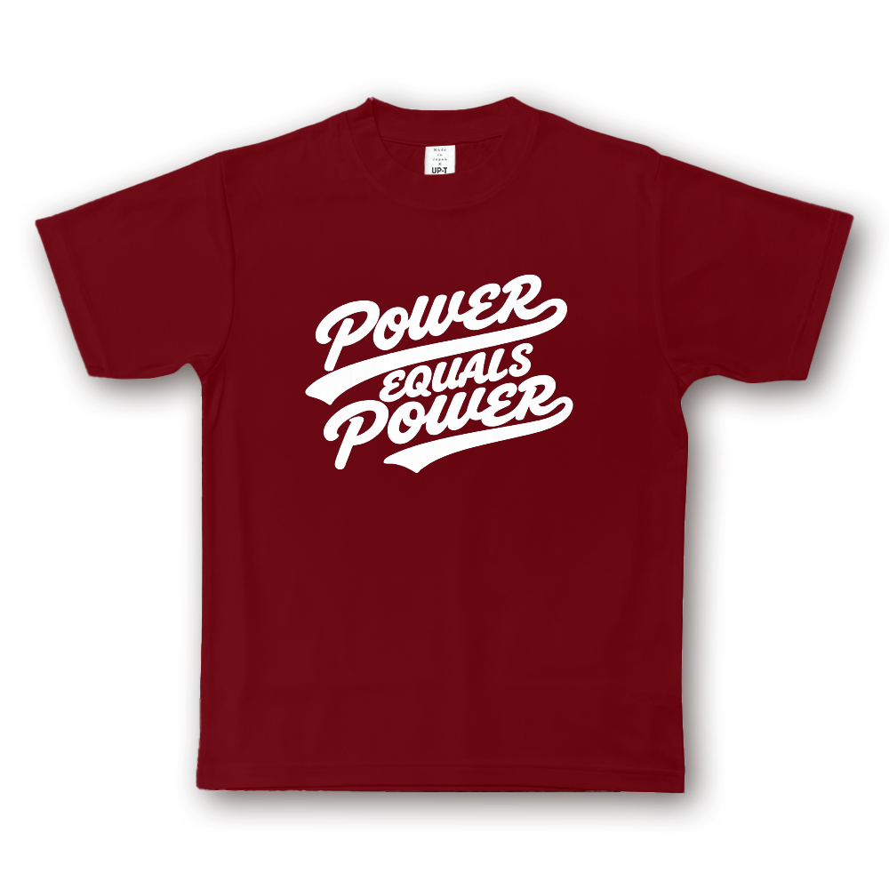「力こそパワー」Tシャツ（白文字　NOTO DRY Tシャツ｜made in Japan）