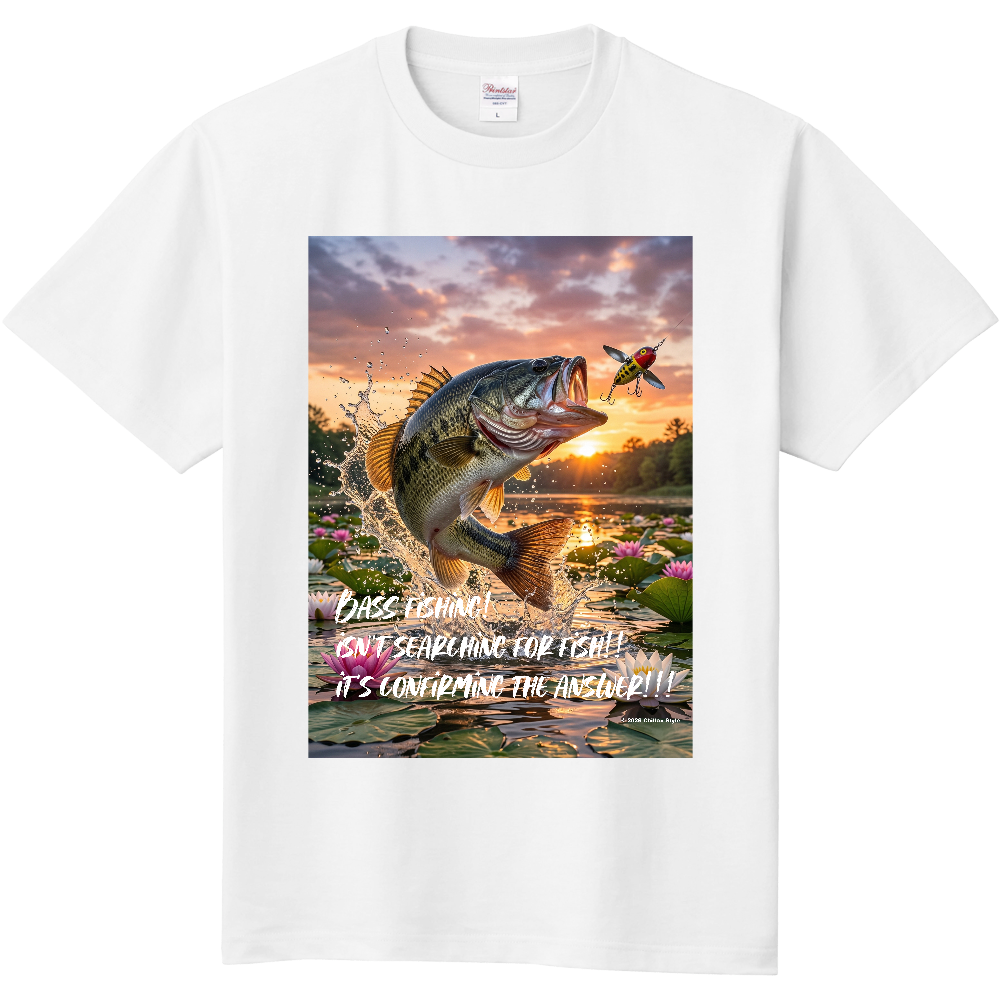 【フィッシングTシャツ ブラックバス釣り】フルカラー