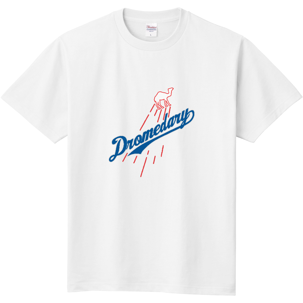 ドジャース風ラクダＴシャツ＜青文字・前面＞