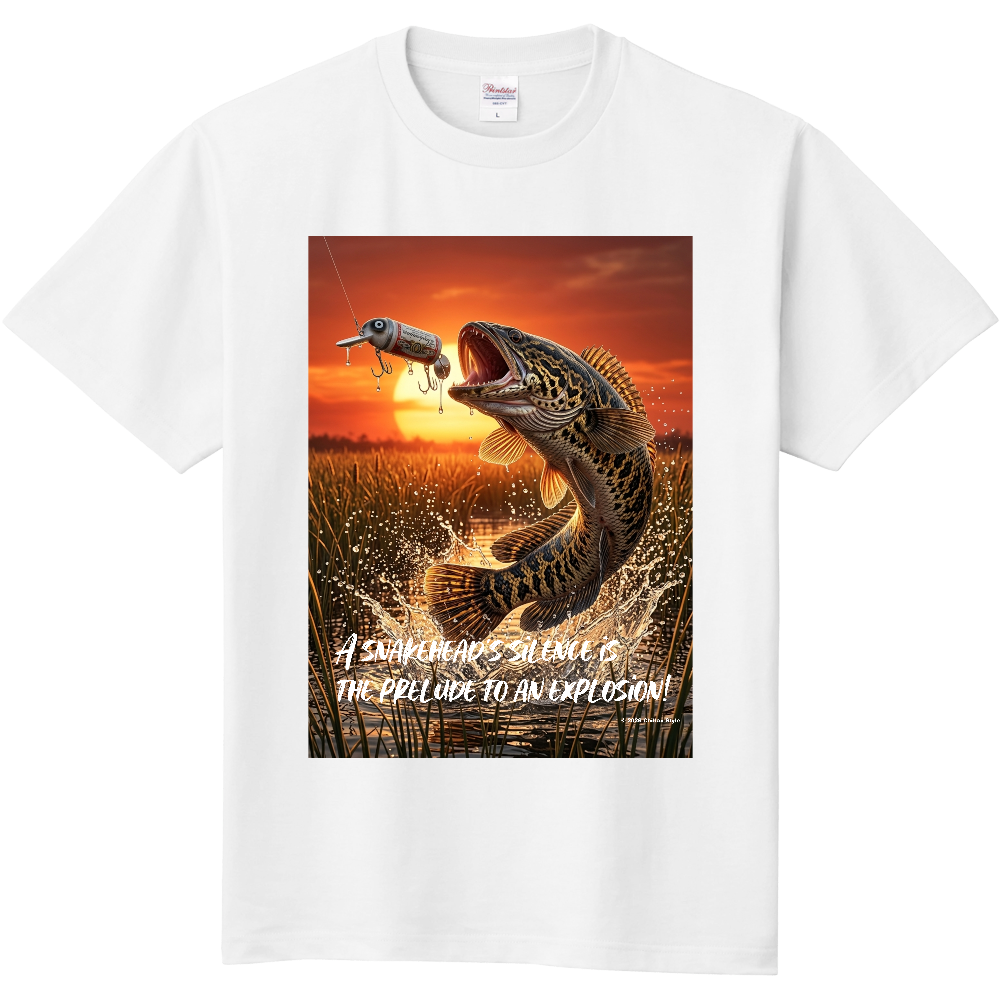 【フィッシングTシャツ 雷魚釣り】フルカラー