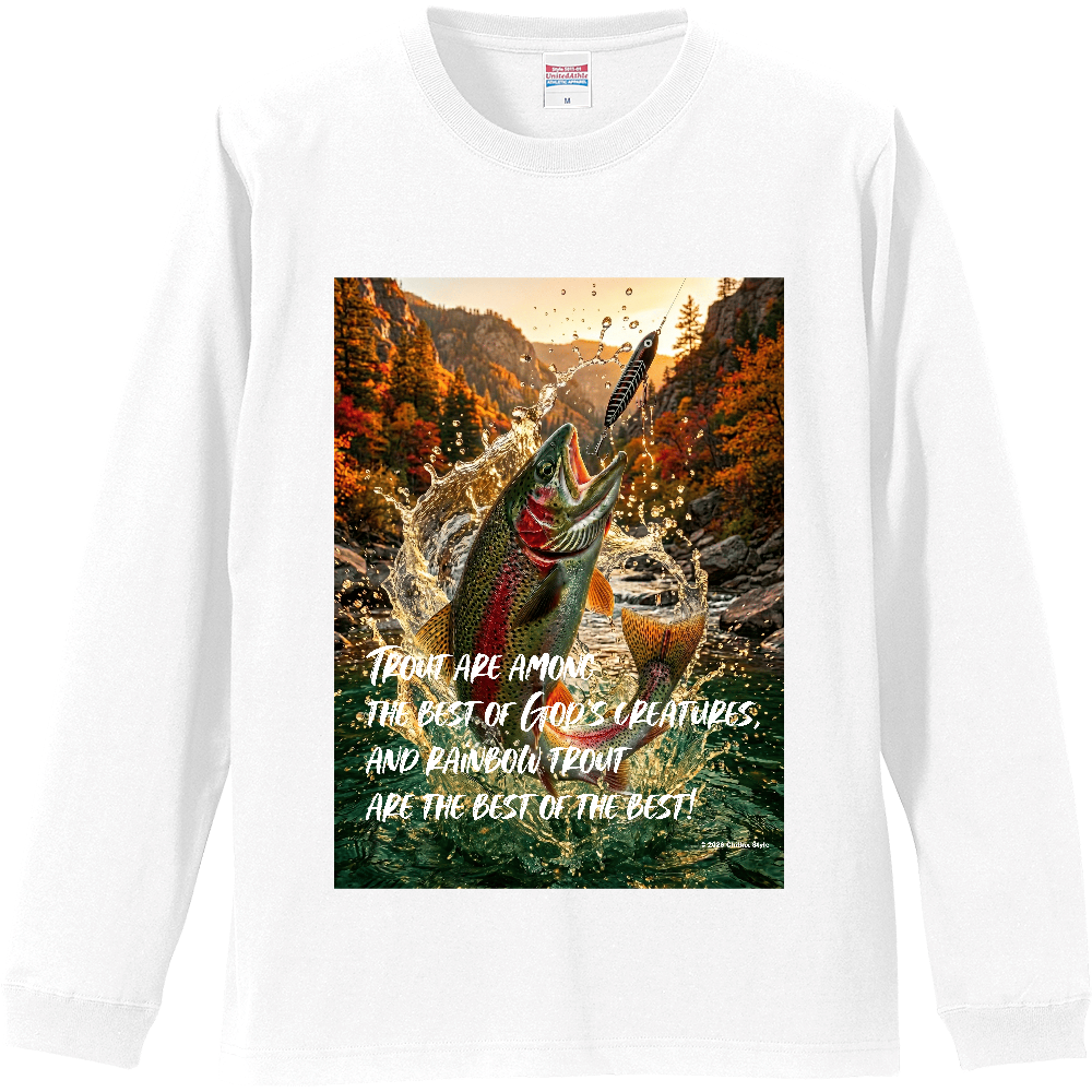 【フィッシング長袖Tシャツ ニジマス釣り】フルカラー