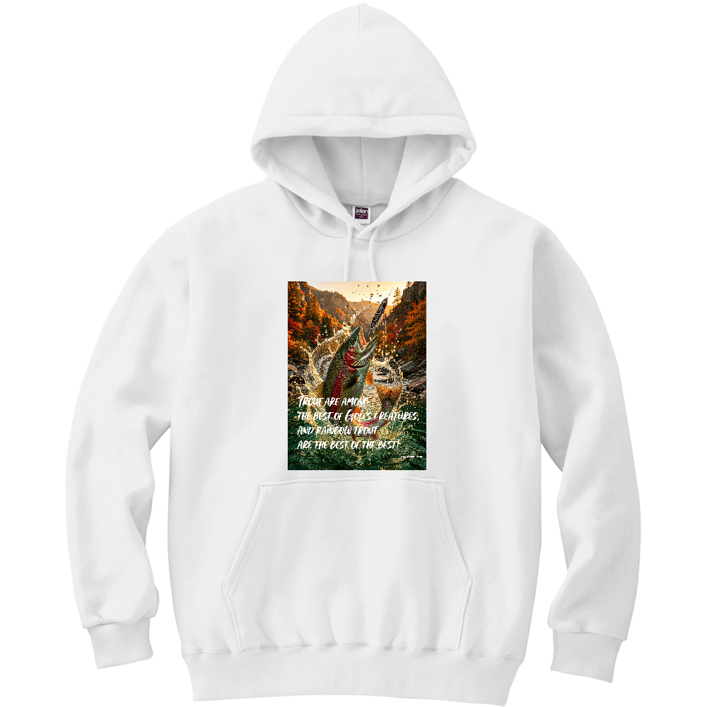 【フィッシングプルオーバーパーカー ニジマス釣り】フルカラー