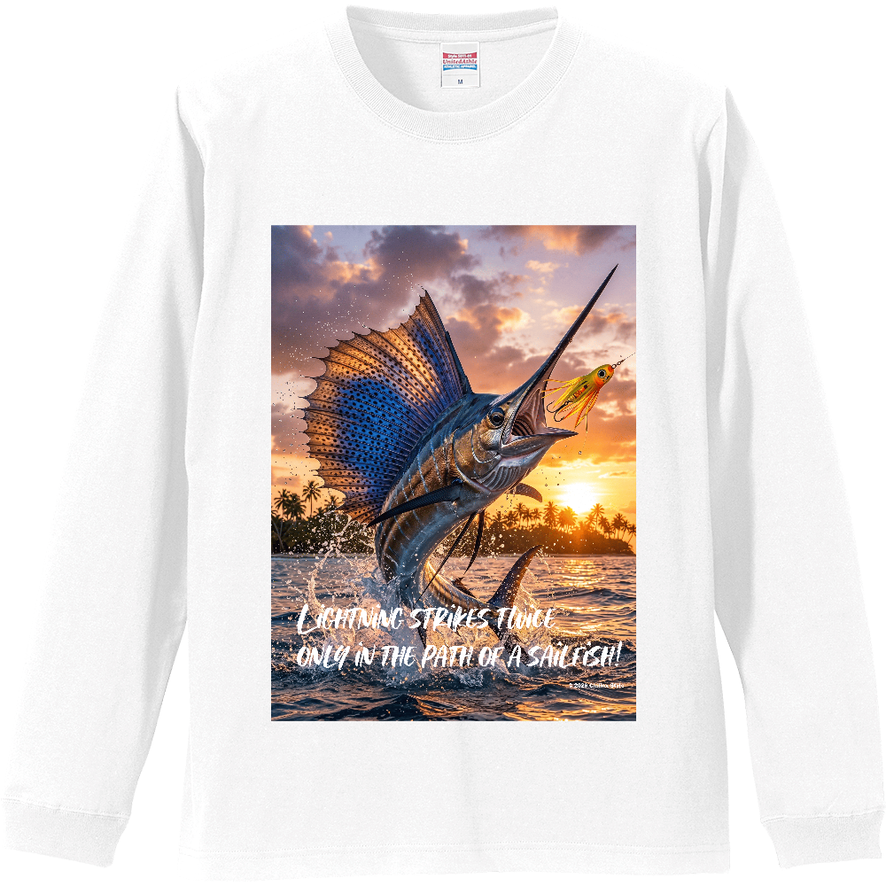 【フィッシング長袖Tシャツ バショウカジキ釣り】フルカラー