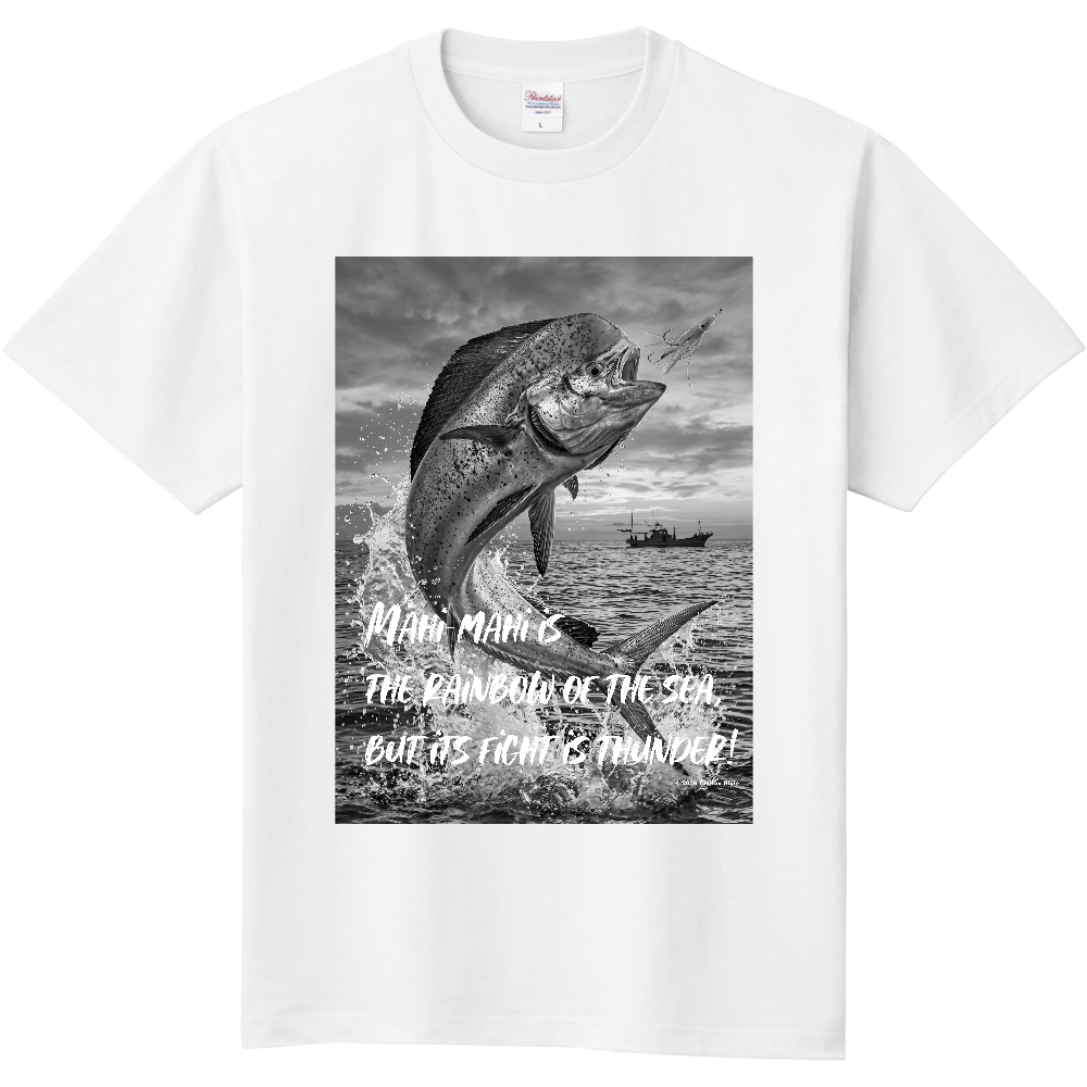 【フィッシングTシャツ シイラ釣り】モノクロ