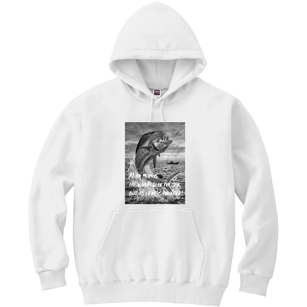 【フィッシングプルオーバーパーカー シイラ釣り】モノクロ