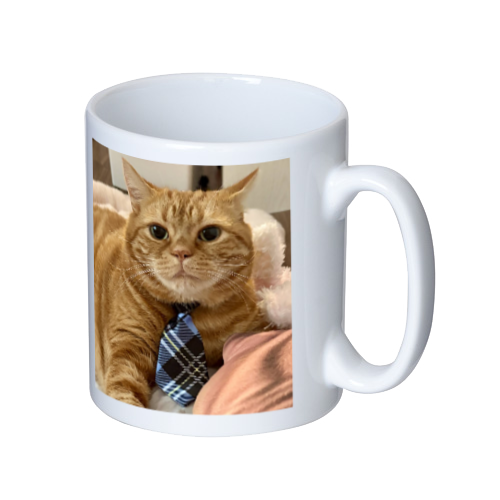 猫TEAの癒しTime（マグカップ#2青ネクタイ