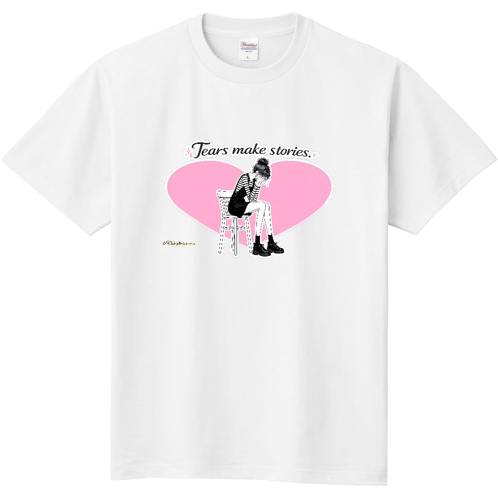 イラストTシャツ　Tears make stories.