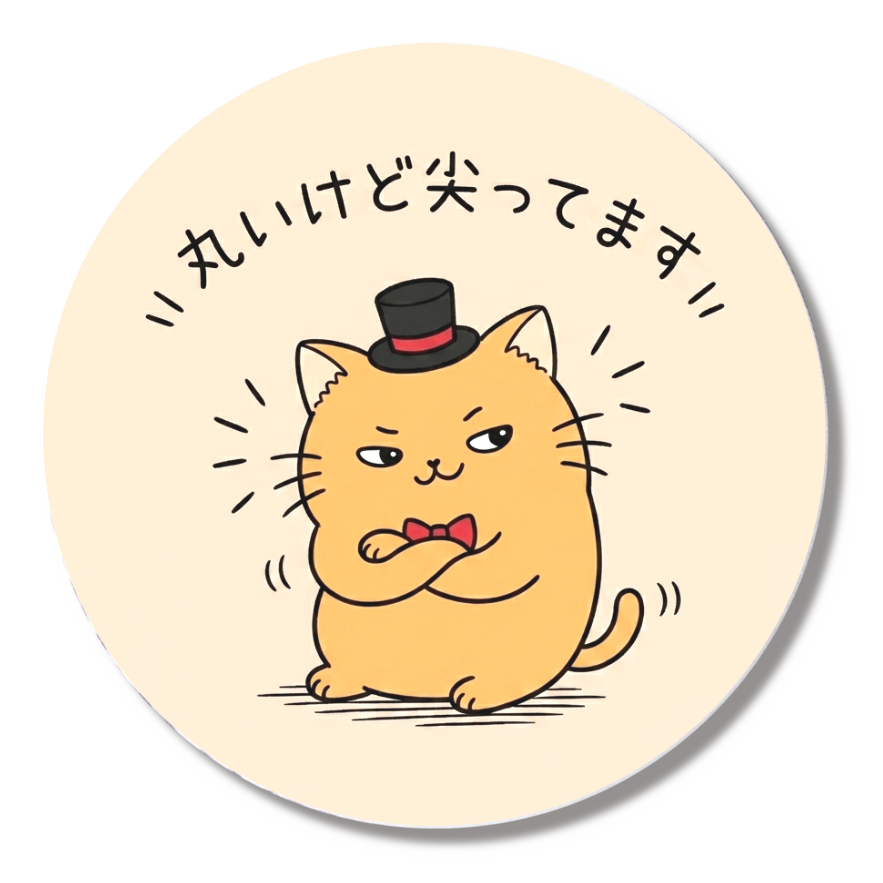 丸いけど尖ってますバッジ