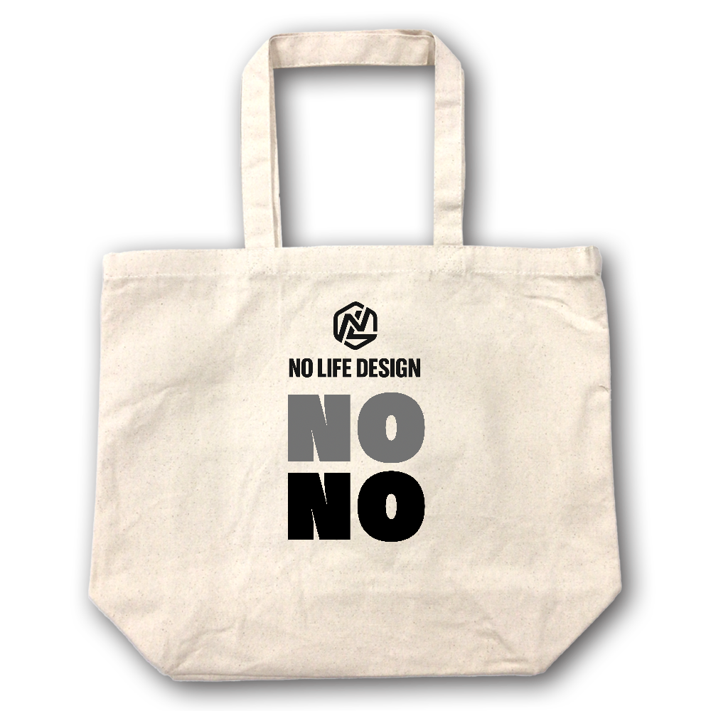 【The NO Series】NO NO - Ironic キャンバス トートバッグ(選べる2サイズ M/L)12oz マチ付 ナチュラル