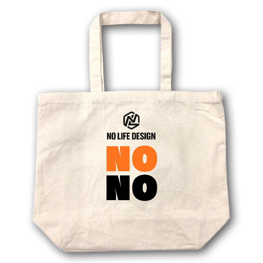 【The NO Series】NO NO - Ironic キャンバス トートバッグ（選べる2サイズ M/L）12oz マチ付 ナチュラル