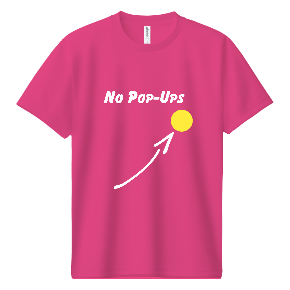 No Pop-ups(2) ピックルボールドライTシャツ
