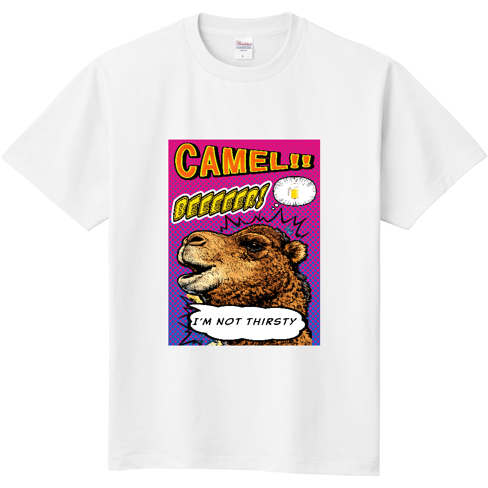 アメコミ風ラクダ Tシャツ＜前面＞
