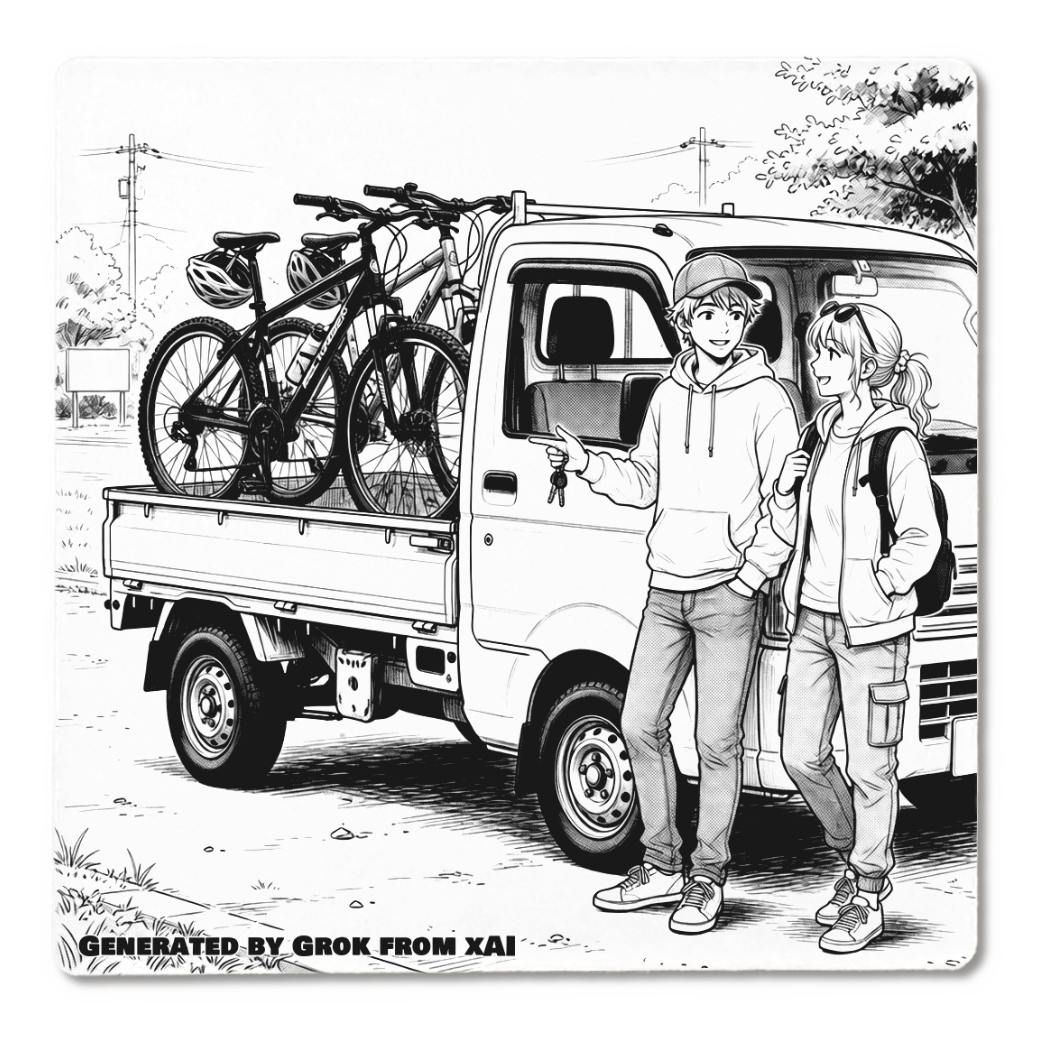 軽トラと自転車コースター