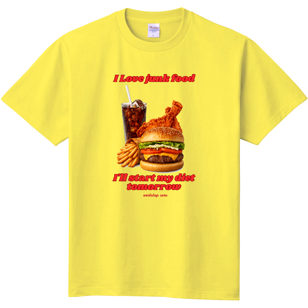 I Love junk food Tシャツ 
