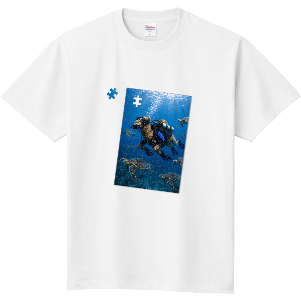 カメTシャツ<ダイビング・前面>