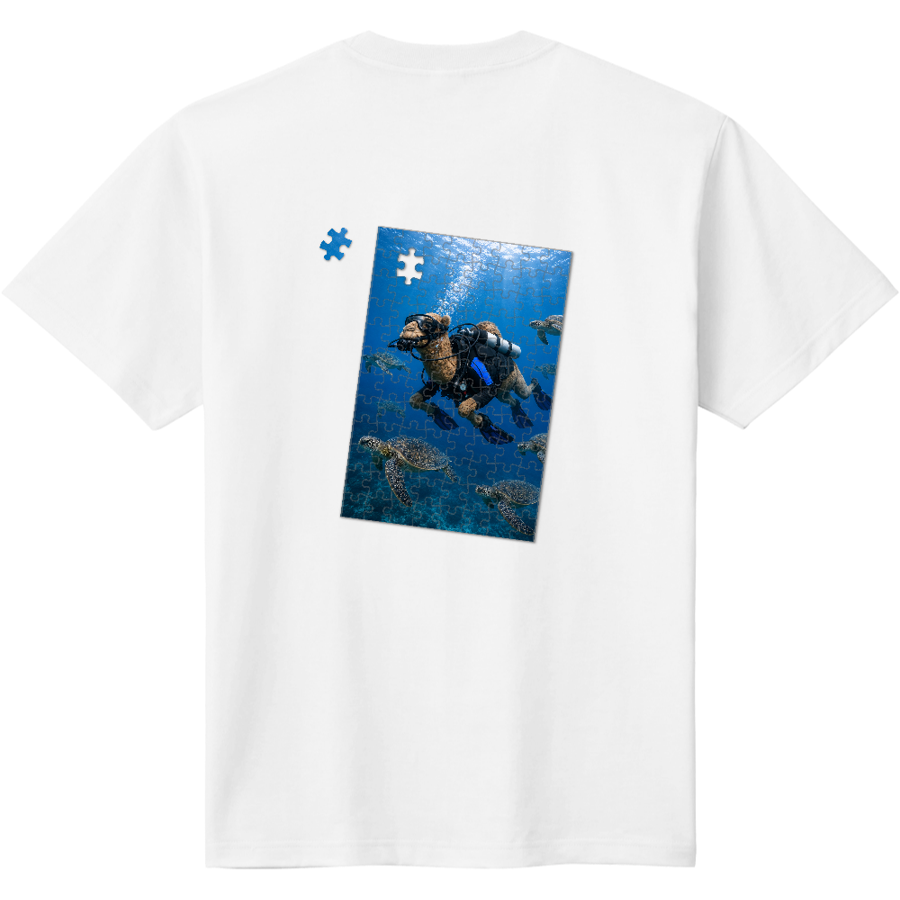 カメTシャツ<ダイビング・背面>