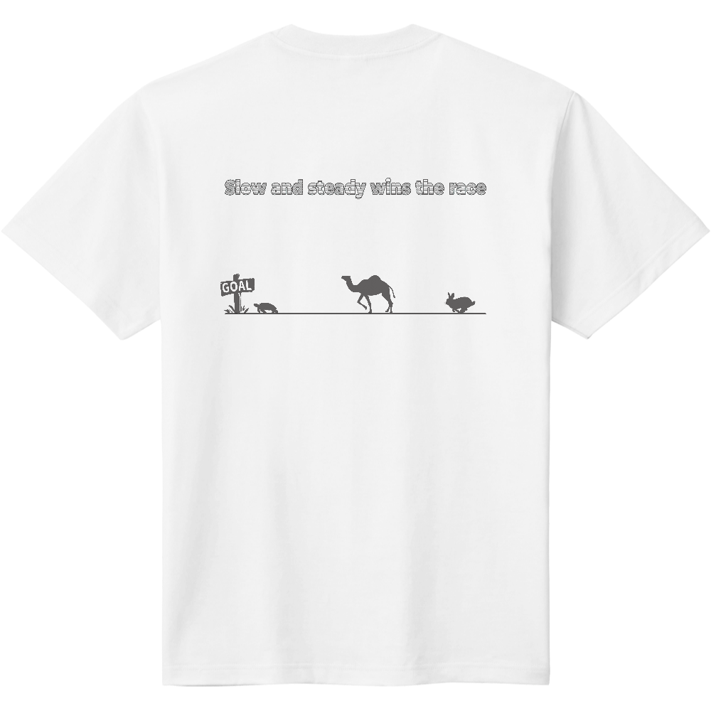 カメＴシャツ＜カメレース（モノクロ）・背面＞