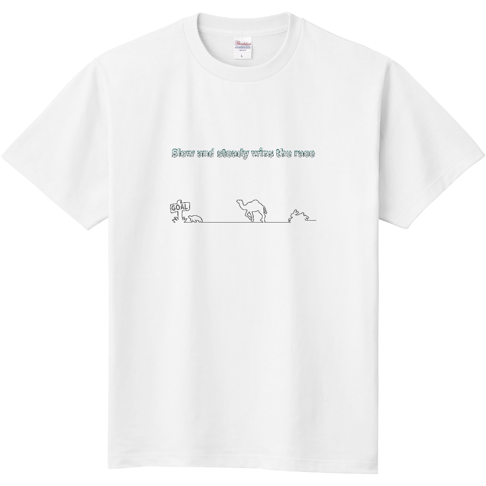   カメＴシャツ＜カメレース（モノクロ輪郭）・前面＞