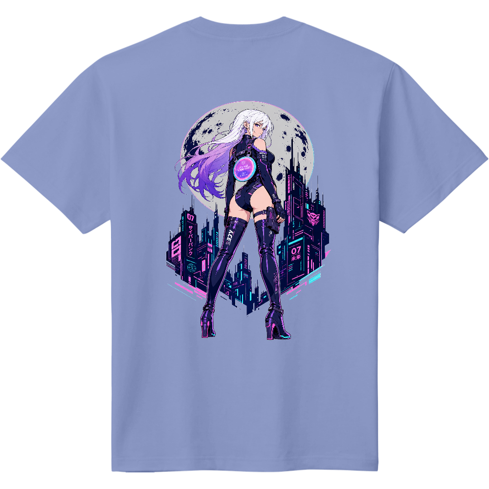 サイバーパンク女β_Cyberpunk Female β-カラーTシャツ(背面のみ)