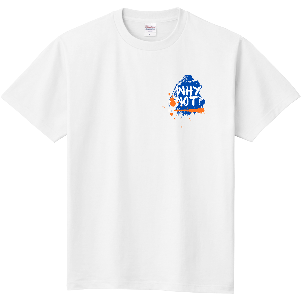 【ストリート系ペイントロゴTシャツ】ダンサー系メッセージTシャツ (ホワイト×ブルー)定番Tシャツ 00085-CVT