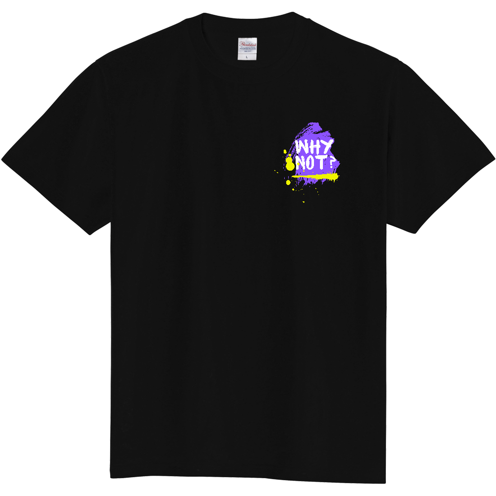 【ストリート系ペイントロゴTシャツ】ダンサー系メッセージTシャツ (ブラック×パープル)定番Tシャツ 00085-CVT