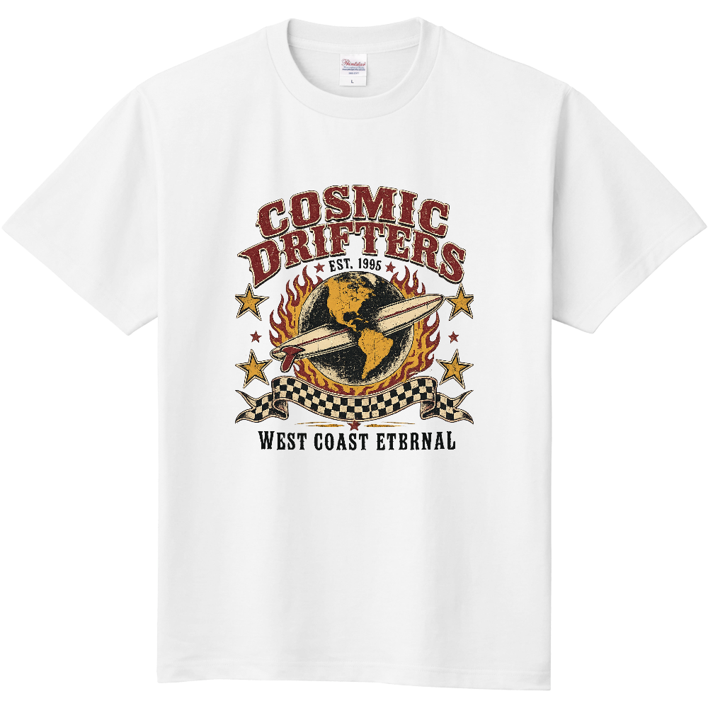 **『COSMIC DRIFTERS ヴィンテージ・サーフTシャツ』**