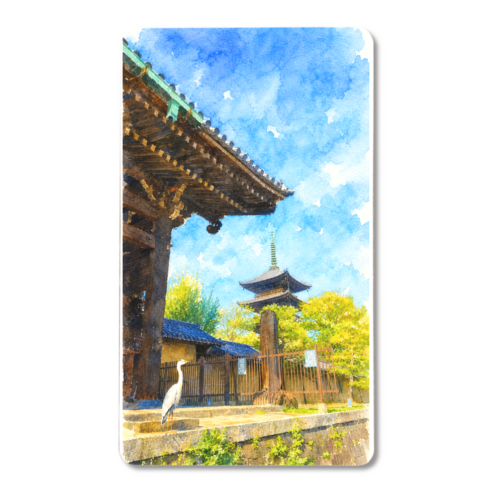 寺と鳥