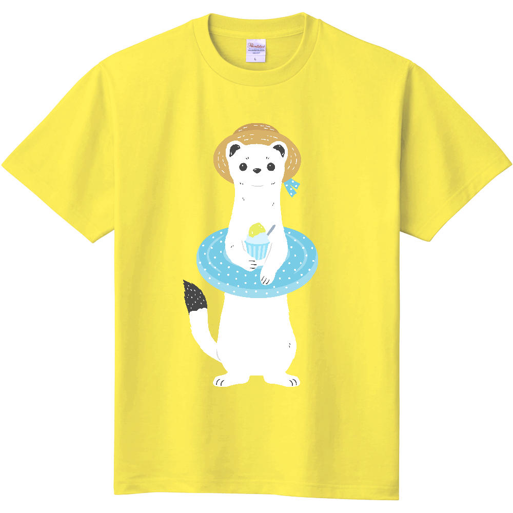 オコジョくん 冬毛のままで海水浴 CY
