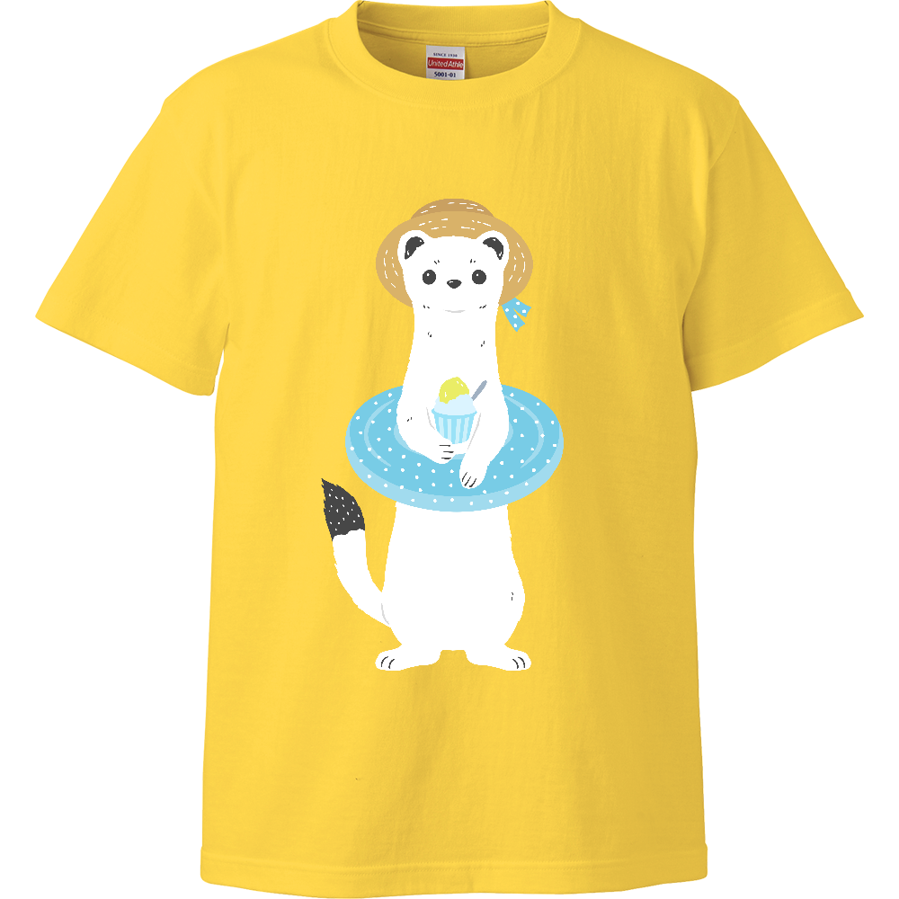 オコジョくん 冬毛のままで海水浴 CY