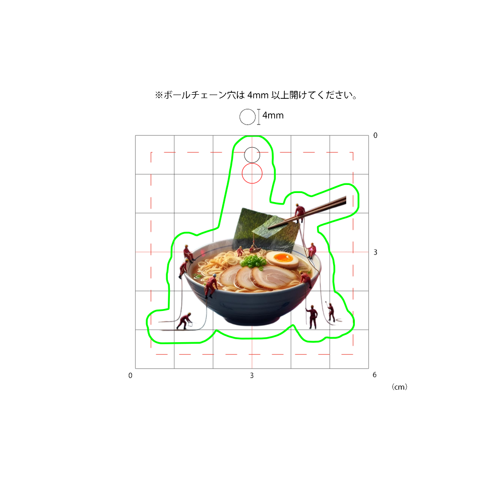 ラーメンとミニチュア作業員
