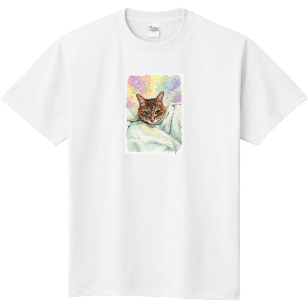 水彩画風【猫】b (白)