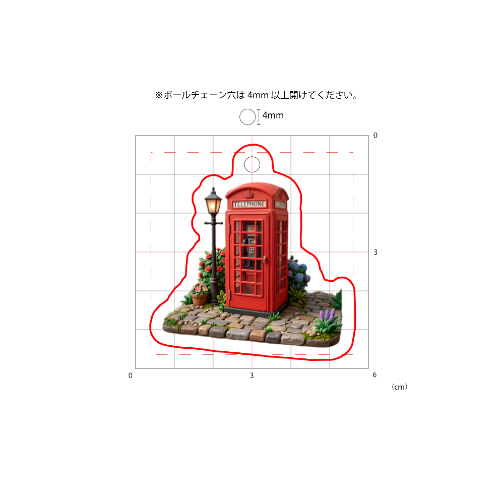 クレイアートで描いた 海外の電話ボックス