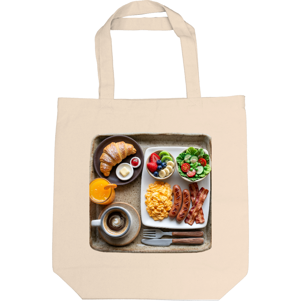クレイアート風に描いた 洋食の朝食
