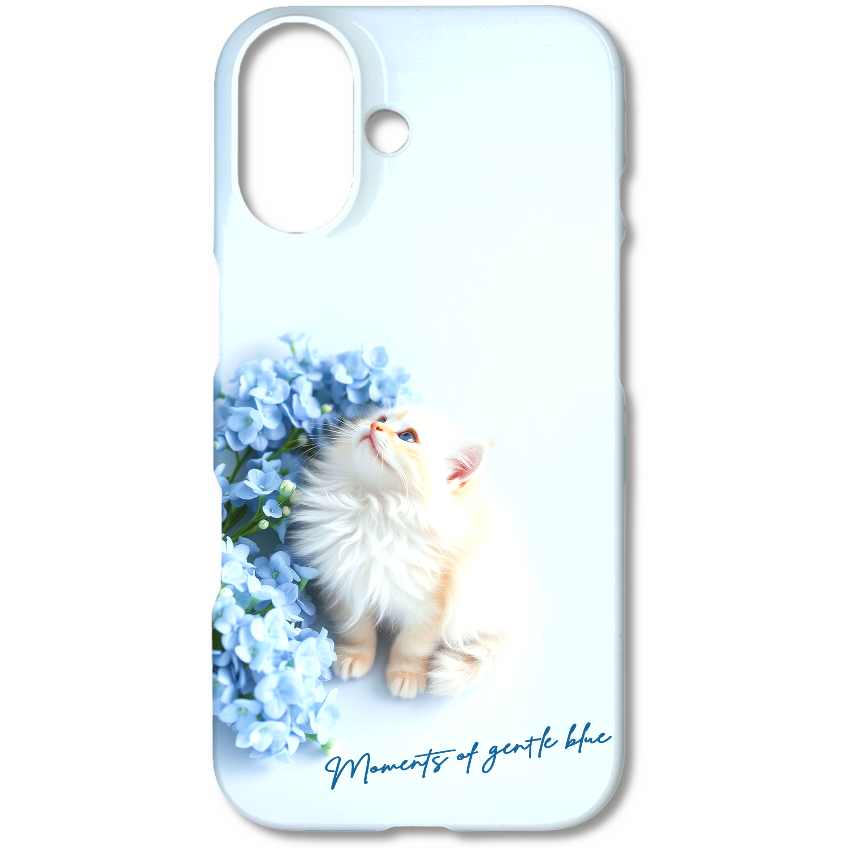 子猫と紫陽花♡iPhone16ケース/全面(表面+サイド)印刷