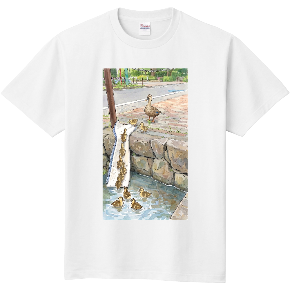 カルガモ親子（kzkの定番Tシャツ）