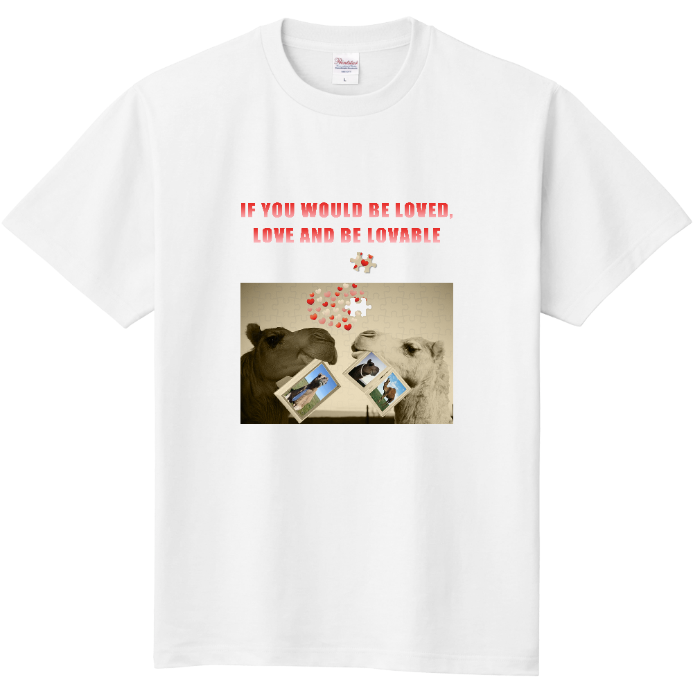 恋人Tシャツ(ラクダ・ジグソー)<前面>