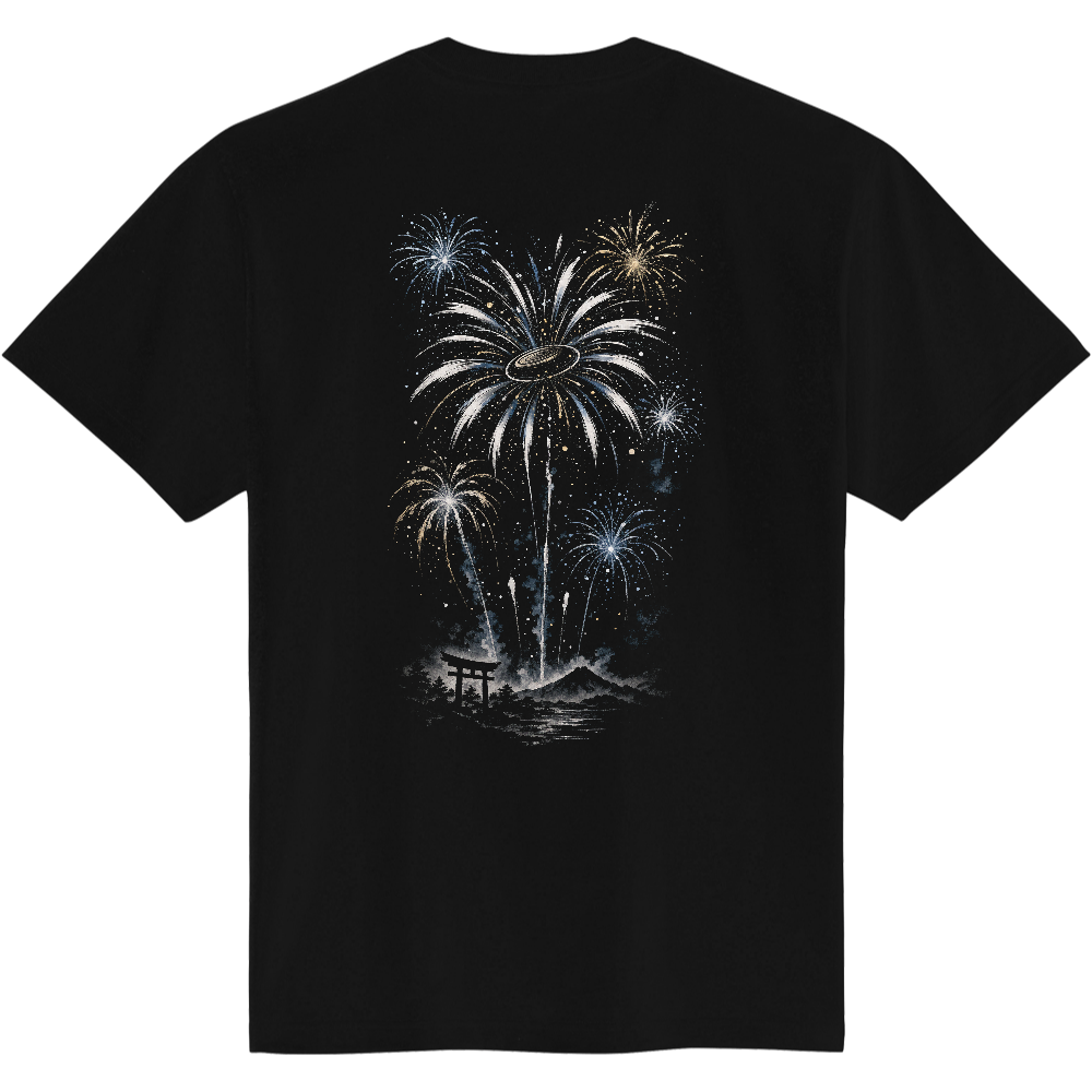Hanabi-黒Tシャツ(背面のみ)