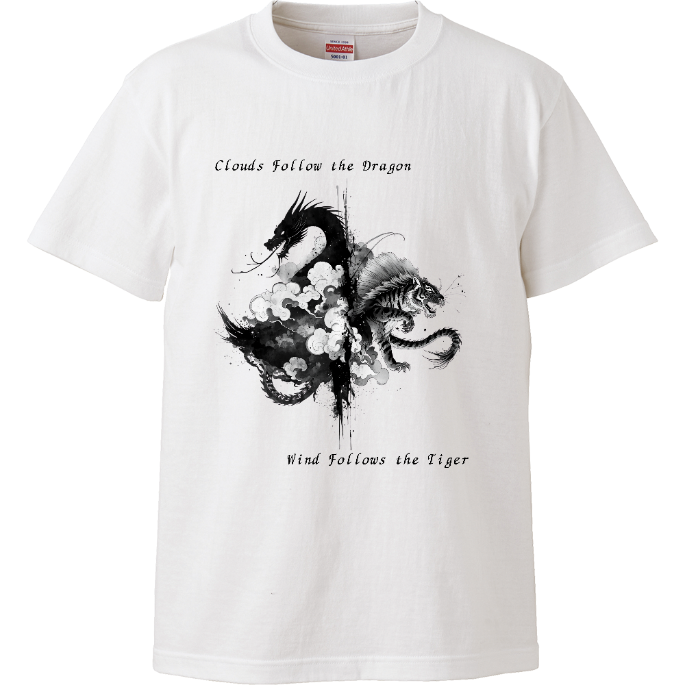 [Tシャツ] Clouds Follow the Dragon, Wind Follows the Tiger