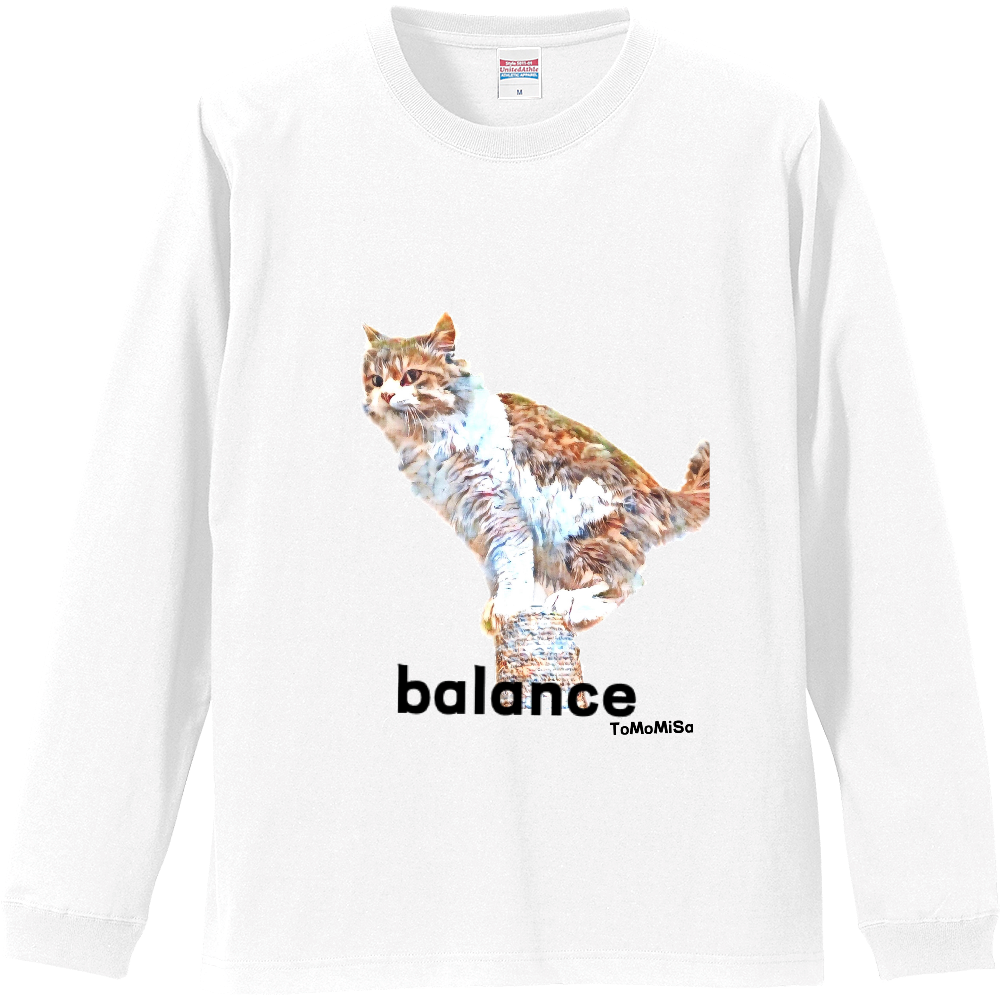 balance-猫リブ長袖Tシャツ【S～XXL】