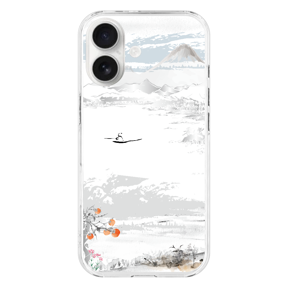 Z046　水墨画『釣り』　iPhone17 (透明)(ハードケース)｜PLATA