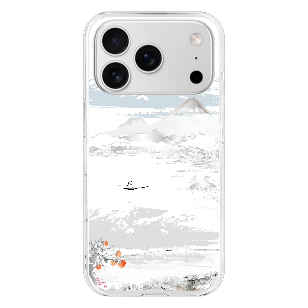 Z047 水墨画『釣り17p』 iPhone17pro (透明)(ハードケース)|PLATA